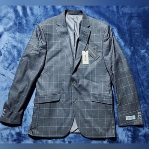 Kenneth Cole Reaction Mens 38R Stretch  Windowpane Sport Coat Brand new with tag